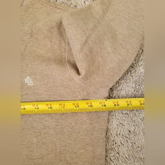 Lauren Ralph Lauren Zip Sweatshirt Size PM Tan/ Brown/Beige - Picture 7 of 14